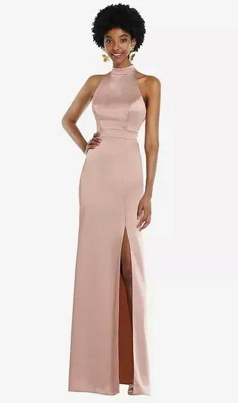 Lovely LB037 High Neck Backless Maxi Dress with Slim Belt #0 default frontface vertical thumbnail