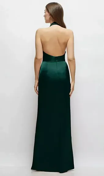 Lovely LB060 Glamorous Cowl Halter Charmeuse Slit Maxi #2 default backface vertical thumbnail