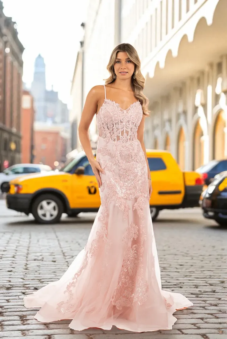 open lace back dress Azure main image 0