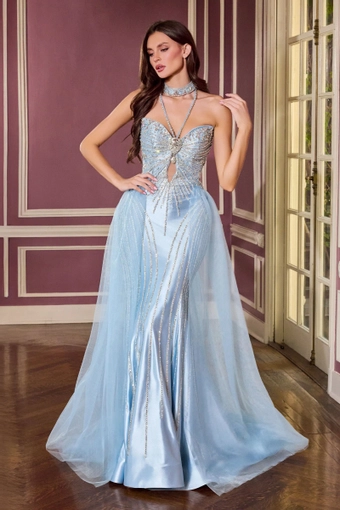 Ladivine by Cinderella Divine CM391   Crystal Mermaid Gown - Embellished Formal Dress #2 frontface vertical thumbnail