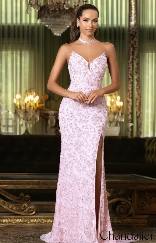 strapless open back dress Mermaid V-neck Sequined Floor-length Sleeveless Appliques Lace Prom Dr –  Ballbella main image 0