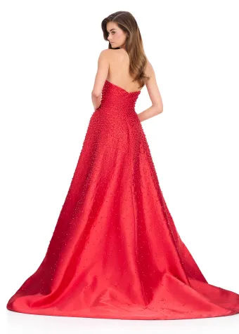 Ashley Lauren 12167  Stunning Strapless Prom Ballgown with Beading #6 backface vertical thumbnail