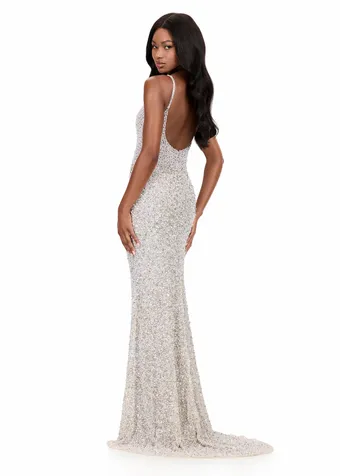 Ashley Lauren 12244   Sparkling Beaded Fitted Gown V-Neck Low Back Floor-Length #8 backface vertical thumbnail