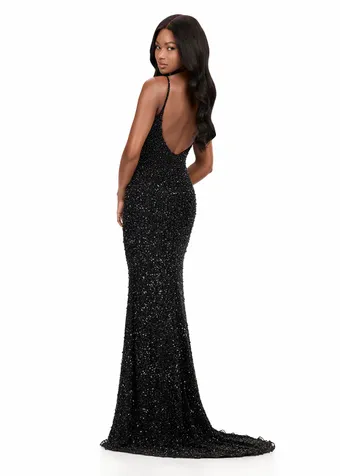 Ashley Lauren 12244   Sparkling Beaded Fitted Gown V-Neck Low Back Floor-Length #11 backface vertical thumbnail