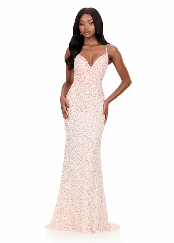 Ashley Lauren 12244   Sparkling Beaded Fitted Gown V-Neck Low Back Floor-Length #2 frontface vertical thumbnail