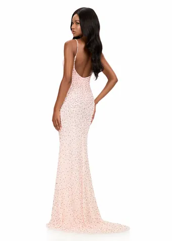 Ashley Lauren 12244   Sparkling Beaded Fitted Gown V-Neck Low Back Floor-Length #9 backface vertical thumbnail