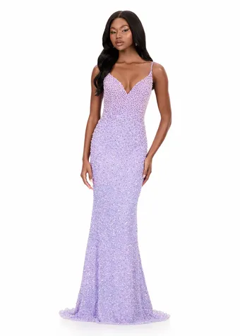 Ashley Lauren 12244   Sparkling Beaded Fitted Gown V-Neck Low Back Floor-Length #1 frontface vertical thumbnail