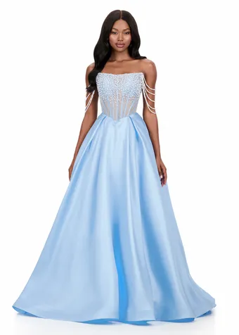 Ashley Lauren 12248   Fairytale Ball Gown with Draped Pearls and Beadwork #0 default frontface vertical thumbnail