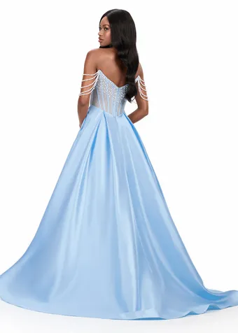 Ashley Lauren 12248   Fairytale Ball Gown with Draped Pearls and Beadwork #6 backface vertical thumbnail