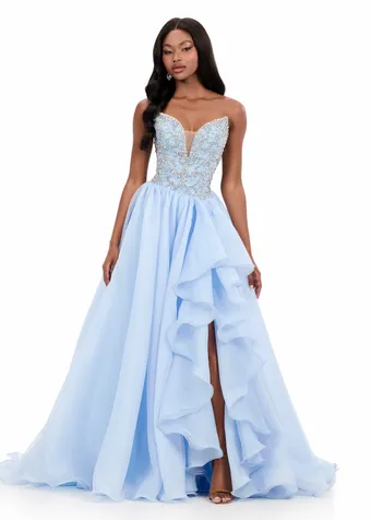 Ashley Lauren 12281   Whimsical Embellished Ballgown with Ruffle Skirt #2 frontface vertical thumbnail
