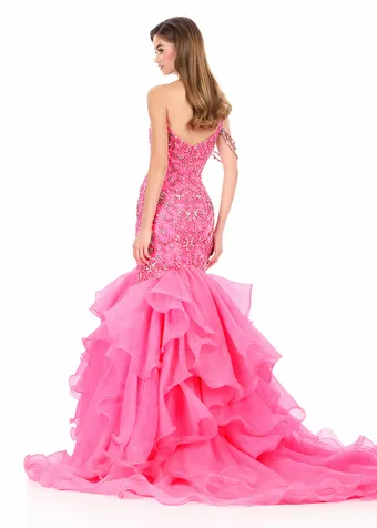 Ashley Lauren 12282   Extravagant Embellished Mermaid Gown with Ruffled Skirt #5 backface vertical thumbnail