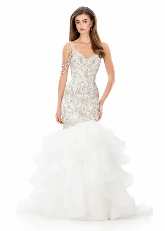 Ashley Lauren 12282   Extravagant Embellished Mermaid Gown with Ruffled Skirt #1 frontface vertical thumbnail