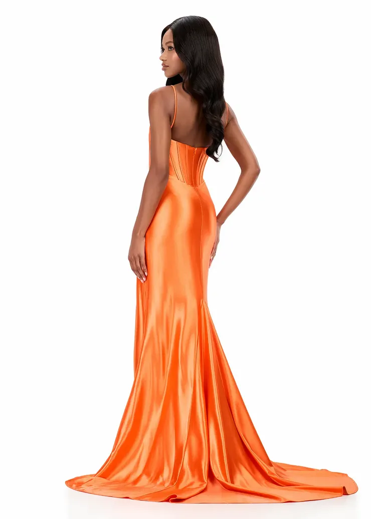 open lace back dress ASHLEYlauren 8315 Beaded Romper with Organza Overskirt