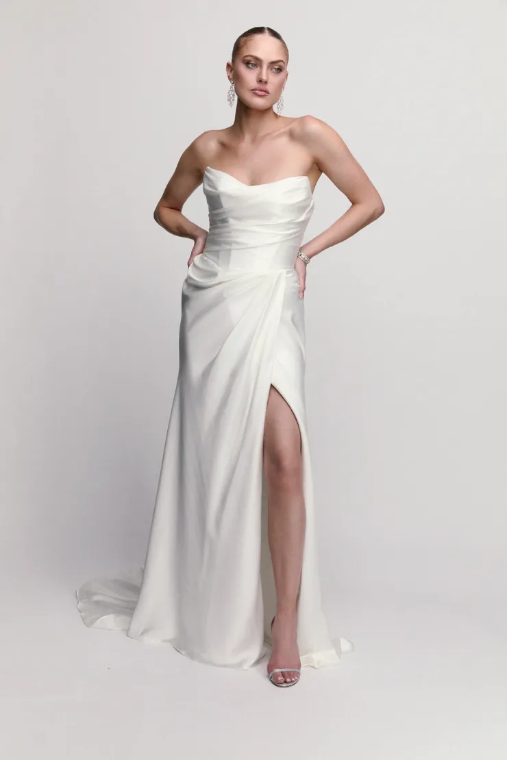 bridesmaid dress gold 3209 Wing Sleeve Junior Bridesmaid Dress main image 1