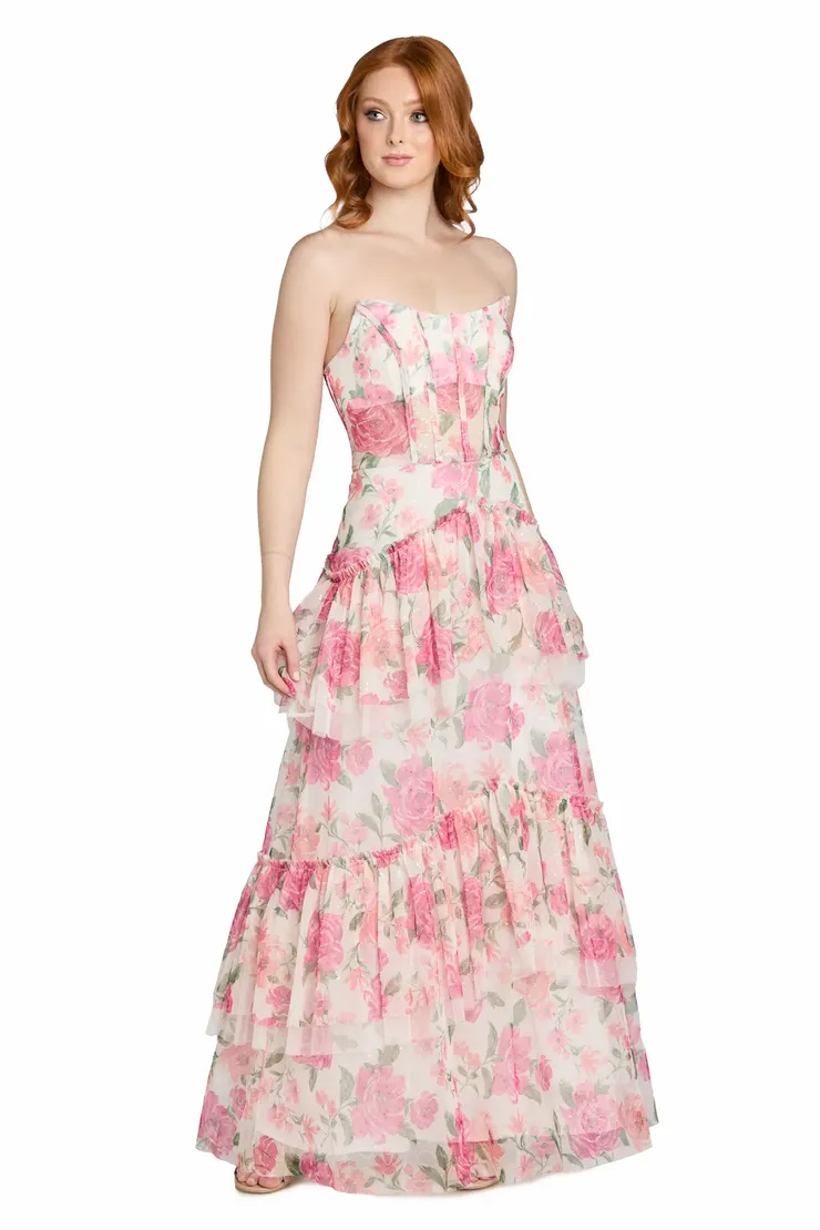 morgan and company formal dresses - 19228 tiered ruffle maxi