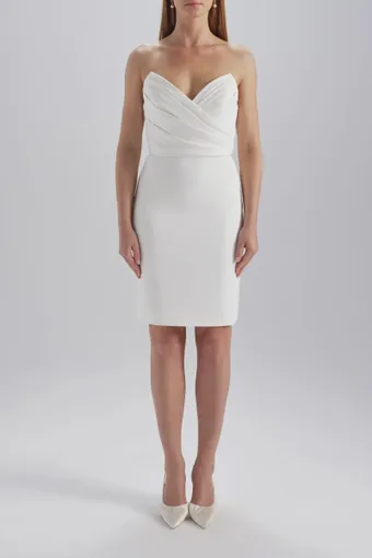 Amsale Little White Dress #LW268 #0 default frontface vertical thumbnail