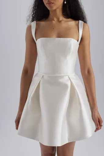Amsale Little White Dress #LW270 #3 frontface vertical cropped thumbnail
