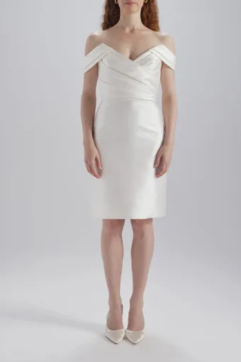 Amsale Little White Dress #LW273 #0 default frontface vertical thumbnail