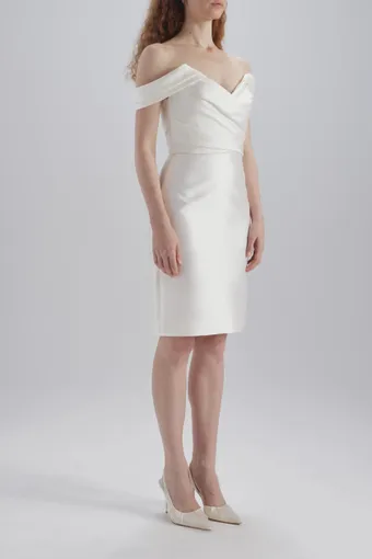 Amsale Little White Dress #LW273 #1 frontface vertical thumbnail