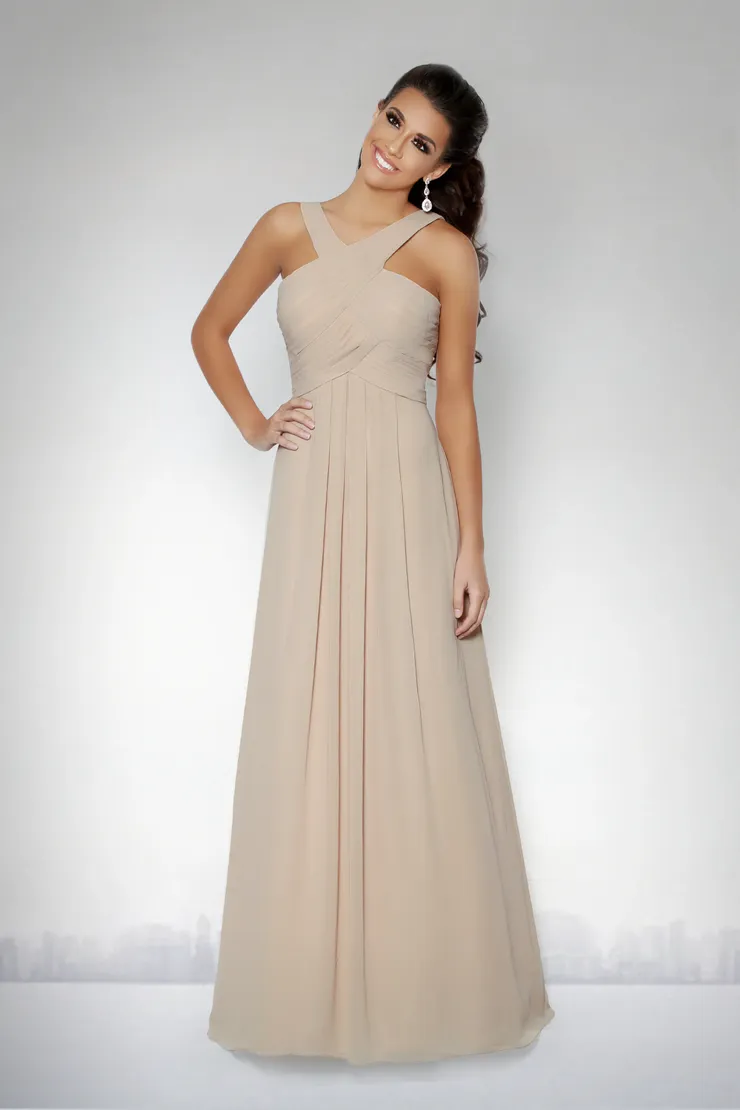 kanali k bridesmaid dresses near me Spaghetti Strap High Slit Chiffon Bridesmaid Dress