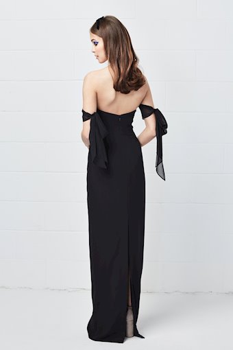Locket by Watters 603   Strapless Sheath Gown with Off-Shoulder Sleeves #2 backface vertical thumbnail