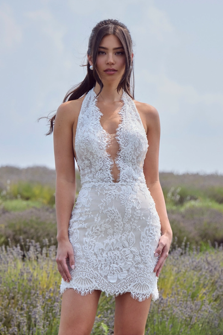 open lace back dress Two Pieces Two Tone Blush Pink Silver Split Pockets Long Simple Prom D –  AlineBridal main image 0