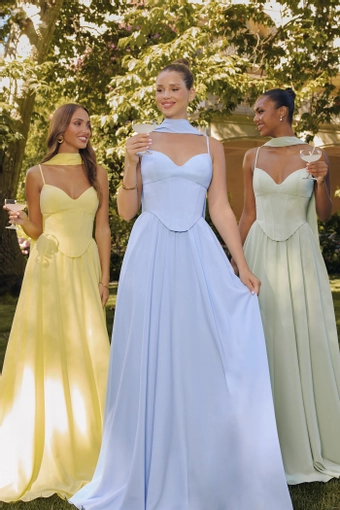 Amoris T711   Elegant A-Line Corset Gown with Sweetheart Neckline #7 Baby Blue frontface vertical thumbnail