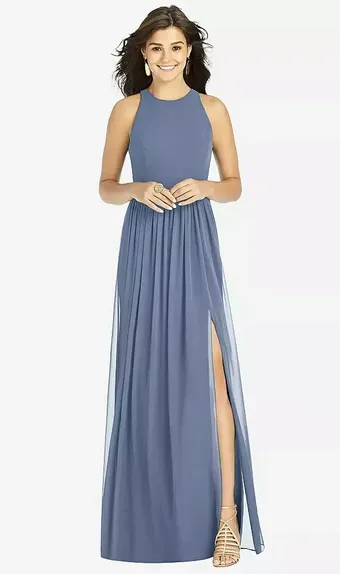 Thread TH008   Luxurious Halter A-line with Slit, Layered skirt #0 default frontface vertical thumbnail
