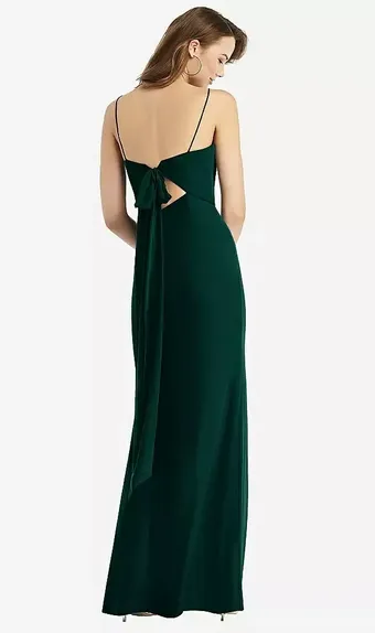 Thread TH013   Graceful Square Sheath with Slit, Spaghetti straps #4 backface vertical thumbnail