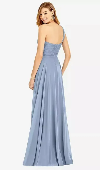 Thread TH025   Elegant One-shoulder A-line with Draped Bodice, Ruched Bodic #1 backface vertical thumbnail