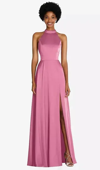 Thread TH090   Dazzling Halter A-line with Slit, Tie-back #0 default frontface vertical thumbnail