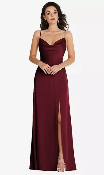 Thread TH098   Dazzling Cowl A-line with Slit, Cowl neckline, Spaghetti str #0 default frontface vertical thumbnail