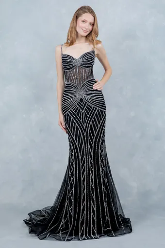 Cinderella Couture 8376J Glam Rhinestone Tulle #3 frontface vertical thumbnail