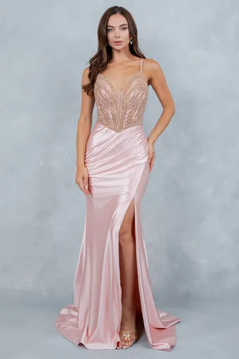 Cinderella Couture 8379J Satin Pearls Beaded #5 frontface vertical thumbnail