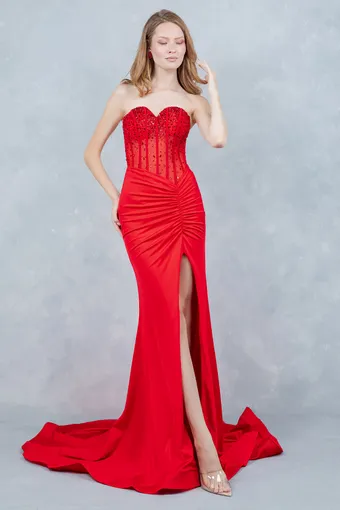 Cinderella Couture 8443J Rhinestone Satin #0 default frontface vertical thumbnail