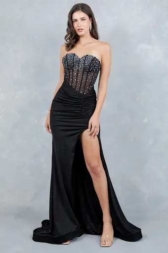 Cinderella Couture 8443J Rhinestone Satin #1 frontface vertical thumbnail