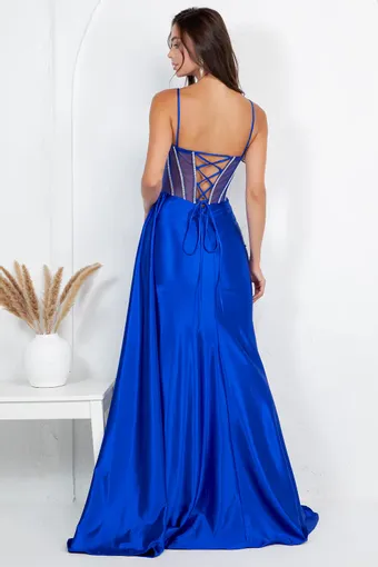 Cinderella Couture 8454J Rhinestone Satin Drape #11 backface vertical thumbnail