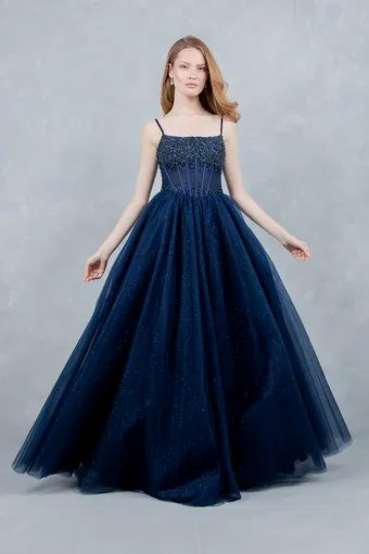 Cinderella Couture 8459J Rhinestone Tull A Line #0 default frontface vertical thumbnail