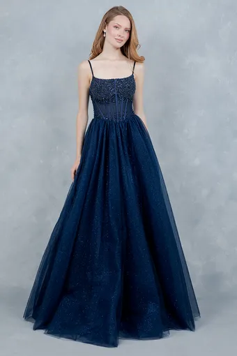 Cinderella Couture 8459J Rhinestone Tull A Line #6 frontface vertical thumbnail