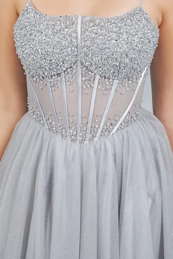 Cinderella Couture 8459J Rhinestone Tull A Line #11 frontface vertical cropped thumbnail