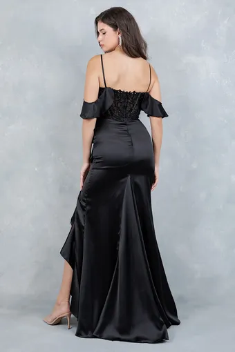 Cinderella Couture 8461J Embo Lace Ruffle Satin #18 backface vertical thumbnail