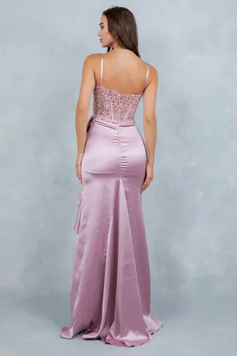 Cinderella Couture 8461J Embo Lace Ruffle Satin #20 backface vertical thumbnail