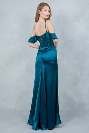 Cinderella Couture 8461J Embo Lace Ruffle Satin #17 default backface vertical thumbnail