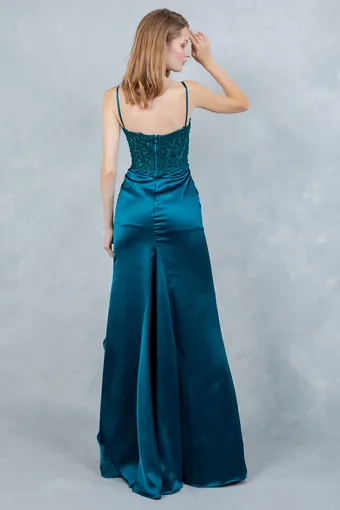 Cinderella Couture 8461J Embo Lace Ruffle Satin #19 backface vertical thumbnail