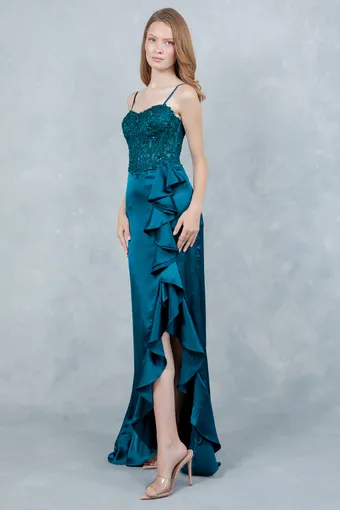 Cinderella Couture 8461J Embo Lace Ruffle Satin #15 frontface vertical thumbnail