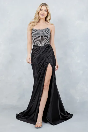 Cinderella Couture 8473J Rhinestone Satin #1 frontface vertical thumbnail