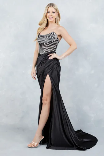 Cinderella Couture 8473J Rhinestone Satin #10 frontface vertical thumbnail