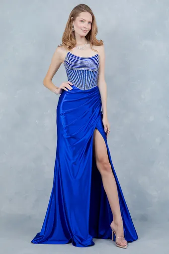 Cinderella Couture 8473J Rhinestone Satin #4 frontface vertical thumbnail