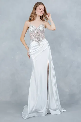 Cinderella Couture 8483J Rhinestone Satin Drape #5 frontface vertical thumbnail