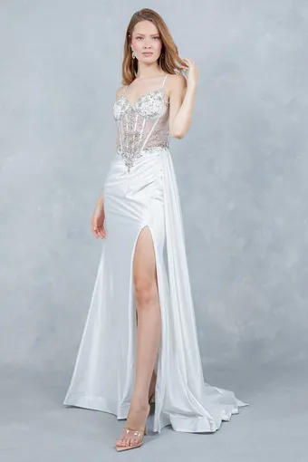 Cinderella Couture 8483J Rhinestone Satin Drape #4 frontface vertical thumbnail